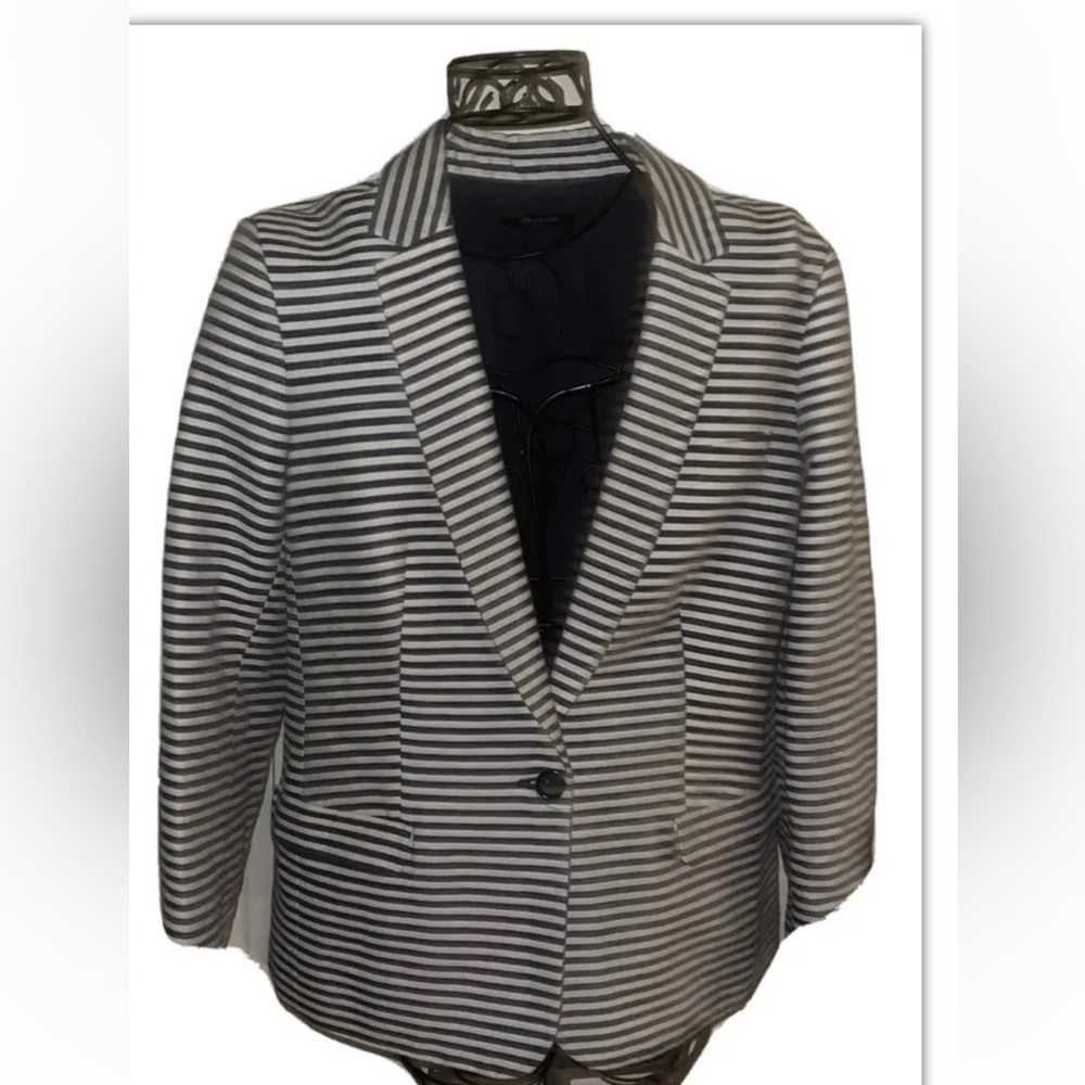 Madewell Plaid Women's Blazer Jacket Sz M Striped Pockets - Picture 2 of 7